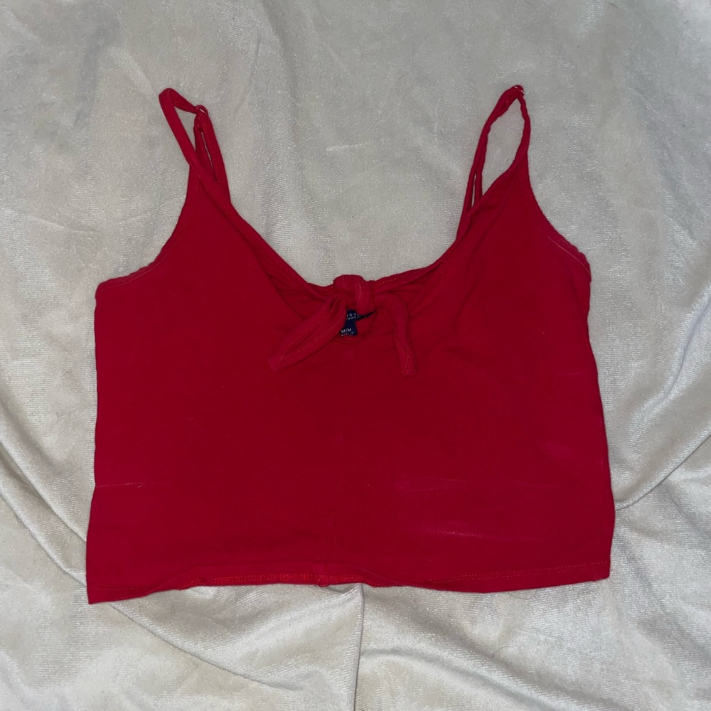 Draw string cropped tank top